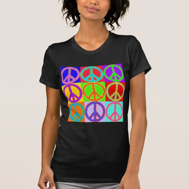 T-shirt Conception onduleuse de signe de paix (Devant)