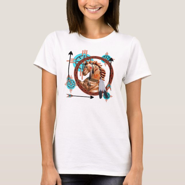 T-shirt Conception peinte de suroît de cheval (Devant)