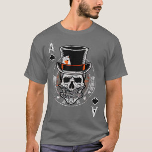T-shirt Conception Poker vintage Ace De Spades Chip Skull 