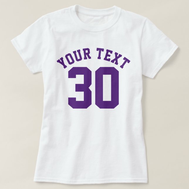T-shirt Conception pourpre blanche et foncée du Jersey de (Design devant)