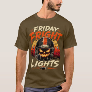 T-shirt Conception Rétro de Football Halloween au Coucher