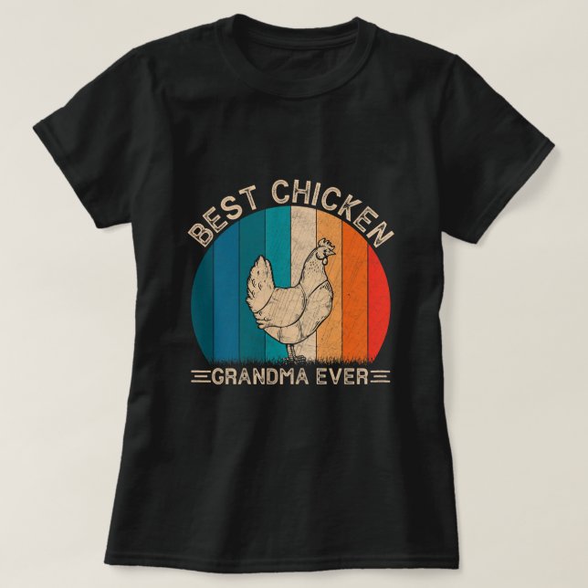 T-shirt Conception Rétro De Poulet Pour Grand-Mère Drôle M (Design devant)