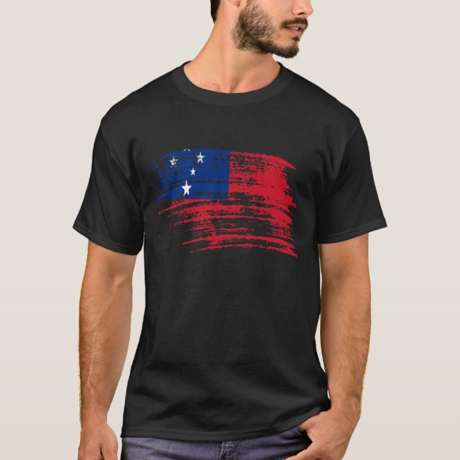 T-shirt Conception Samoane fraîche de drapeau (Devant)