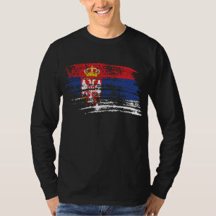 T-shirt Conception serbe fraîche de drapeau