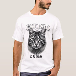 T-shirt Conception Simple Mignonne Papa Chat Personnalisé 