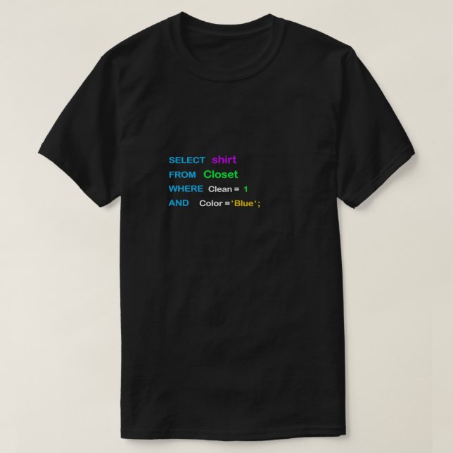 T-shirt Conception SQL amusante pour les programmeurs SQL4 (Design devant)