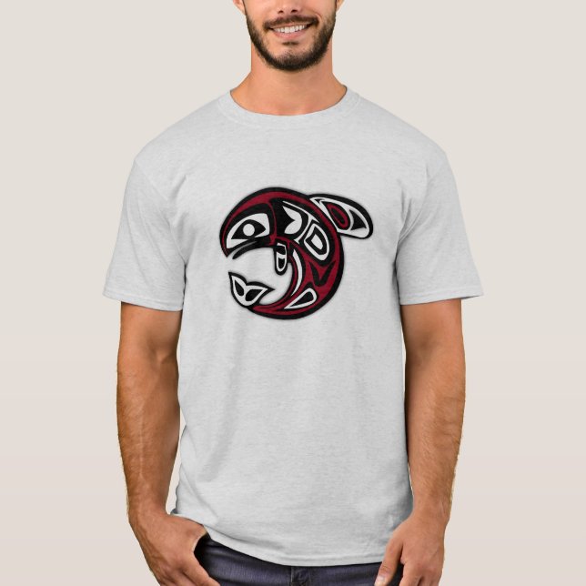 T-shirt Conception tribale de poissons de Natif américain (Devant)