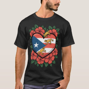 T-shirt Conception tropicale de cœur de Coqui portoricain