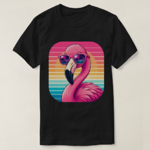 T-shirt Conception tropicale de coucher de soleil flamant