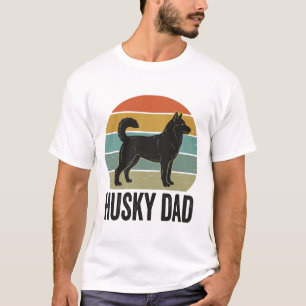 T-shirt Conception vectorielle de chien rétro Husky Papa V