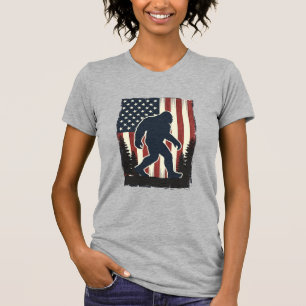 T-shirt Conception vectorielle de forêt de drapeau américa