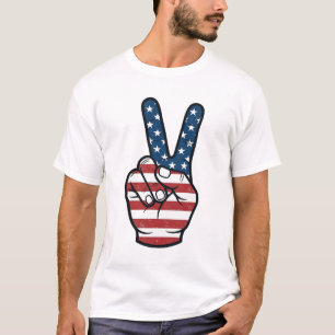 T-shirt Conception vectorielle de main de signe de paix pa