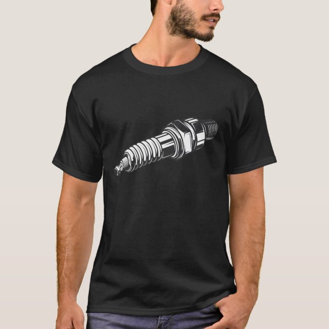 T-shirt Conception vintage de moto de bougie d'allumage (Devant)