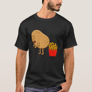 T-shirt Conceptions amusantes de frites frisées pour mange