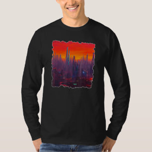 T-shirt Conceptions Générées par l'Ia  Utopie Skyline de V