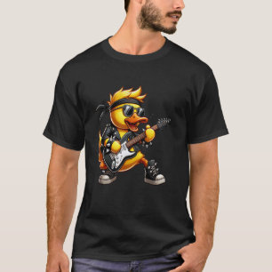 T-shirt Concert Canard Jaune Guitare Électrique Guitariste