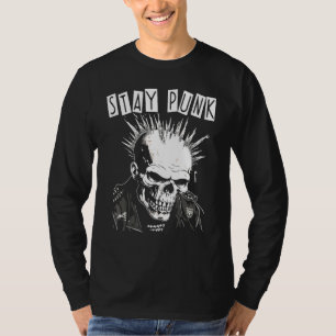 T-shirt Concert Rock Punk Crâne Squelette Mohawk Mohican  