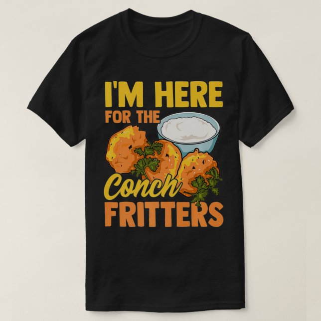 T-shirt Conch Fritters Bahamian Food Funny Gift Premium  (Design devant)