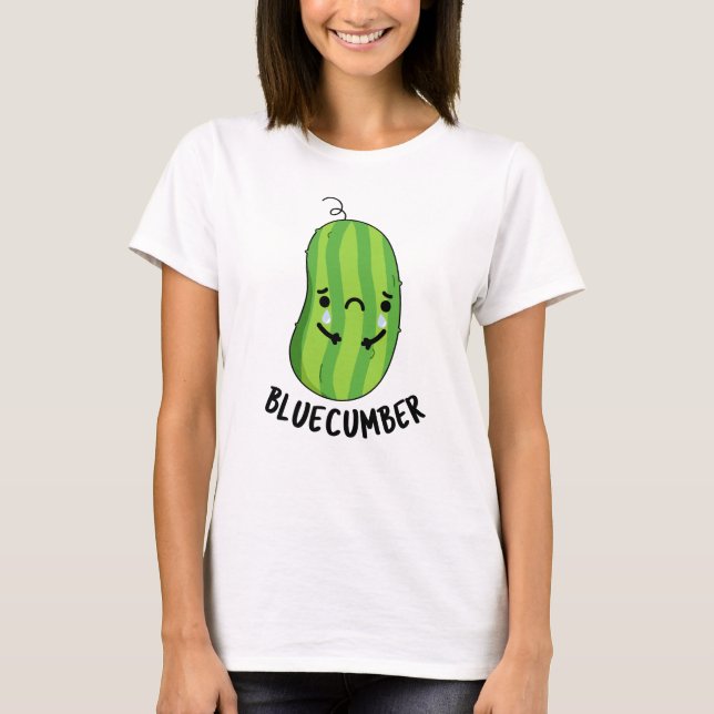 T-shirt Concombre bleu Funny Sad Veggie Cucumber Pun (Devant)