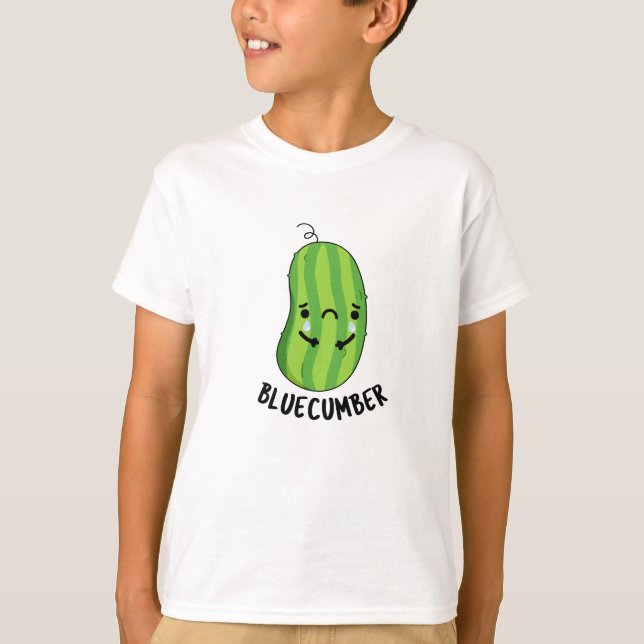 T-shirt Concombre bleu Funny Sad Veggie Cucumber Pun (Devant)