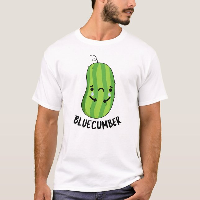 T-shirt Concombre bleu Funny Sad Veggie Cucumber Pun (Devant)