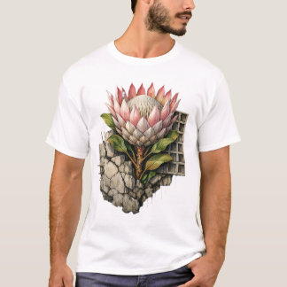 T-shirt Concrete Bloom — Conception de contraste botanique