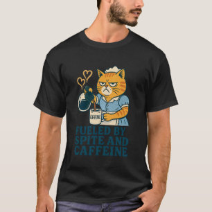 T-shirt Conçu par l'animosité et la caféine Design de chat
