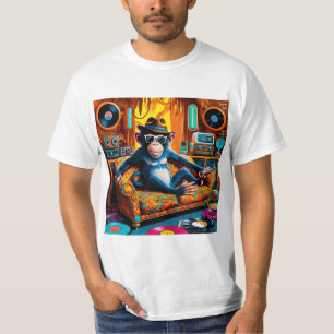 T-shirt conçu pour les hommes avec un singe fou