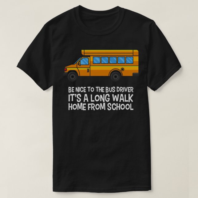 T-shirt Conducteur de bus conduisant un autobus scolaire (Design devant)