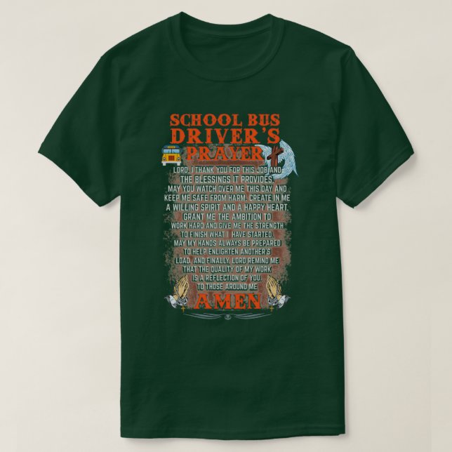 T-shirt Conducteur de bus scolaire fidèle (Design devant)
