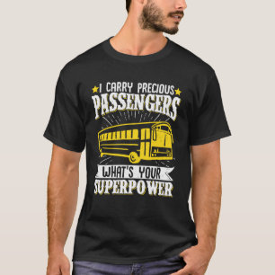 T-shirt Conducteur De Bus Scolaire Vintage Je Transporte P