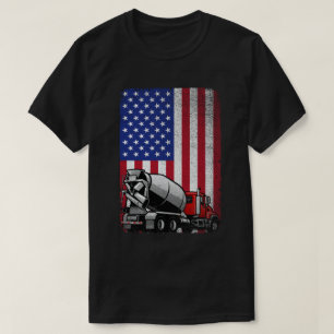 T-shirt Conducteur de camion toupie ciment patriotique mél