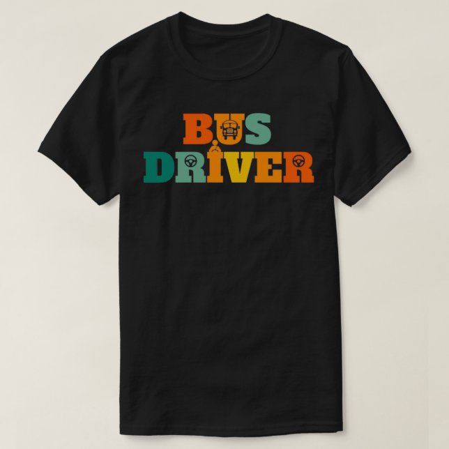 T-shirt Conducteur de chauffeur d'autobus scolaire Motoris (Design devant)