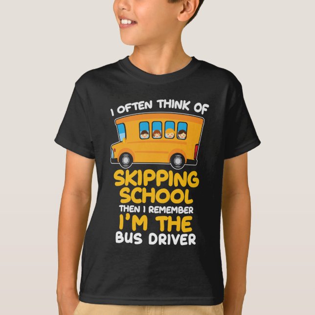T-shirt Conducteur de Humour de bus à l'école Conducteurs  (Devant)