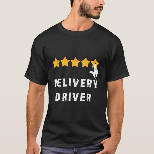 T-shirt Conducteur de livraison Aliments cinq étoiles Grub (Devant)