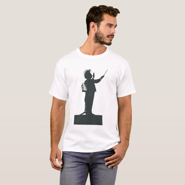 T-shirt Conducteur de musique classique - cheveux sauvages (Devant entier)