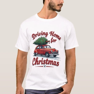 T-shirt Conduire à la maison pour Noël Camion Arbre de Noë