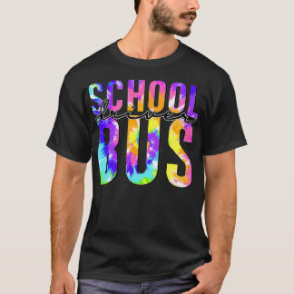 T-shirt Conduite Sûre Retour À L'École Tie Dye Bus De L'Éc