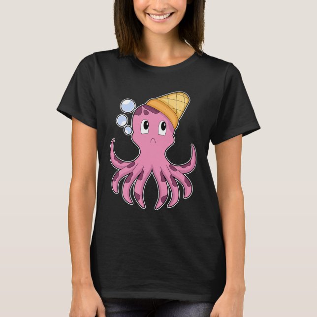 T-shirt Cône crème glacée pieuvre (Devant)