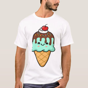 T-shirt Cône de glace à la menthe Kawaii