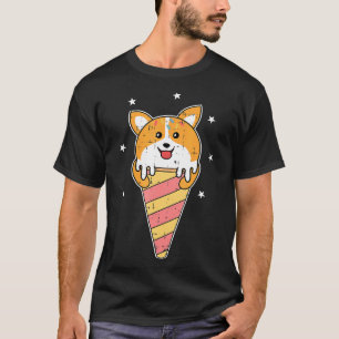 T-shirt Cône de glace fondant Chien Corgi Mignon Animal Ha
