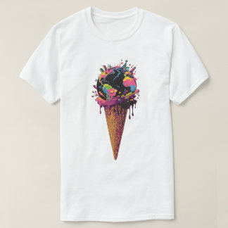 T-shirt Cône de glace fondu de la Terre - Thème du changem
