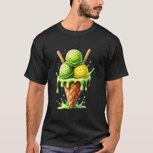 T-shirt Cône de glace Pickleball Aquarelle Pickleball Drôl