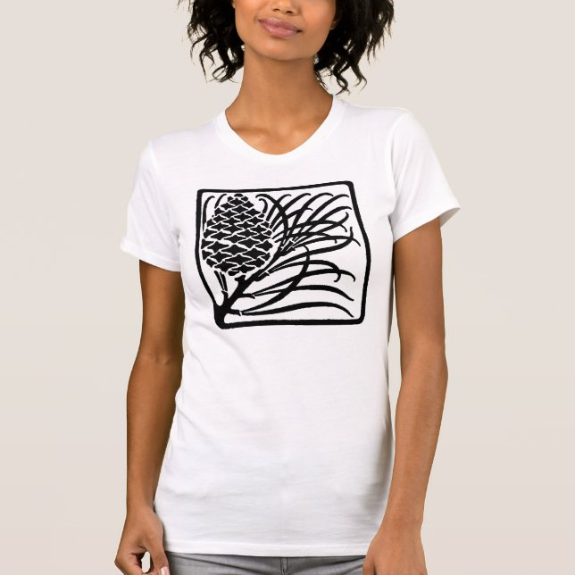 T-shirt Cône de pin Art Nouveau (Devant)