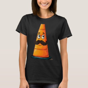 T-shirt Cône de signalisation cool avec barbe et moustache