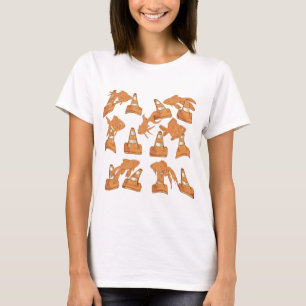 T-shirt Cônes de la route et poisson rouge orange