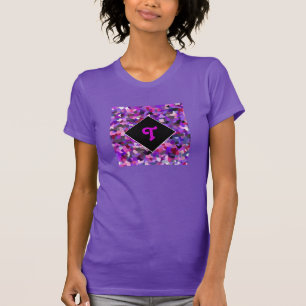 T-shirt Confetti violet monogramme