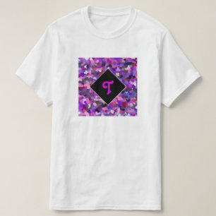 T-shirt Confetti violet monogramme
