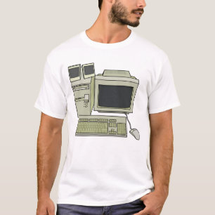 T-shirt Configuration de bureau avec ordinateur rétro