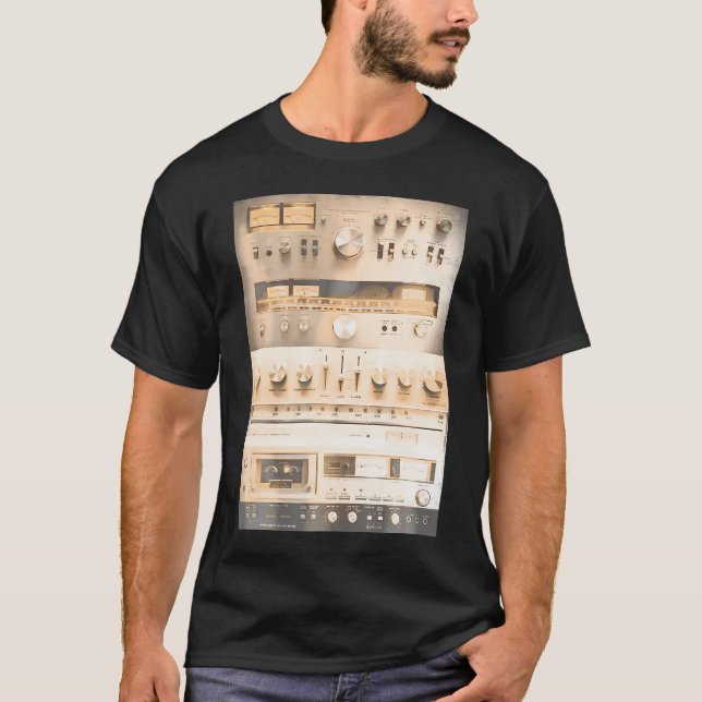 T-shirt Configurer Audio Hifi Sound System Collage multimé (Devant)